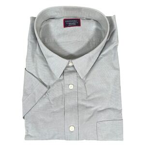 NEW UNTUCKit Mens Bual Short Sleeve Button Up Shirt 3XL Regular Gray Cotton
